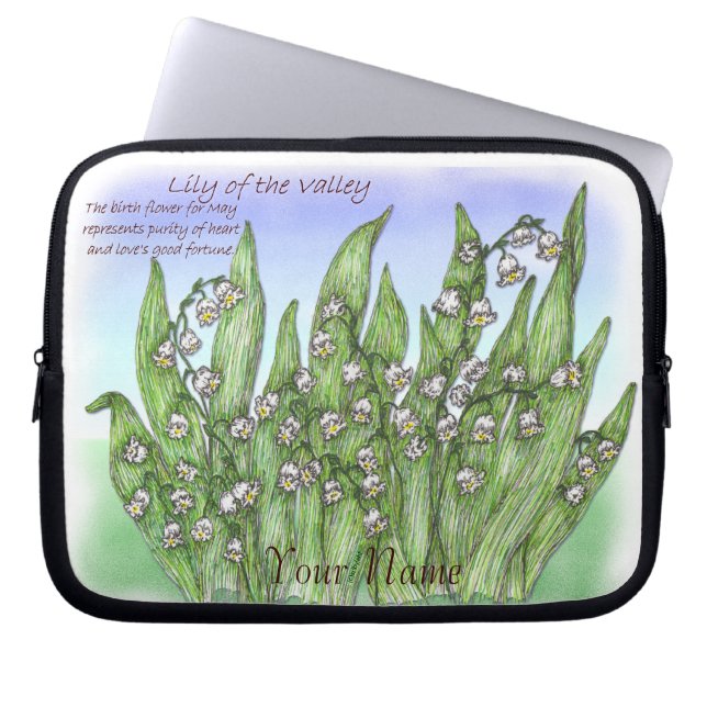 Housse Pour Ordinateur Portable Lily de la Vallée (Devant)