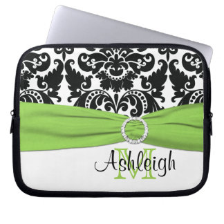 Housse pour ordinateur portable Lime Black White a