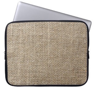 Housse Pour Ordinateur Portable Linge brut : Tissu texturé naturel.