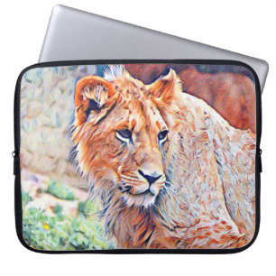 Housse Pour Ordinateur Portable lion d'aquarell
