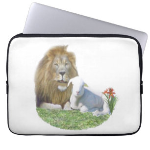 Housse Pour Ordinateur Portable Lion et agneau dons chrétiens
