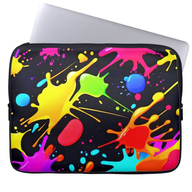 Housse Pour Ordinateur Portable Liquid Art: Dynamic & Vibrant (Devant)