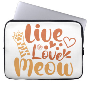 Housse Pour Ordinateur Portable Live Love Meow