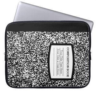 Housse Pour Ordinateur Portable Livre de composition personnalisé Noir/Blanc École