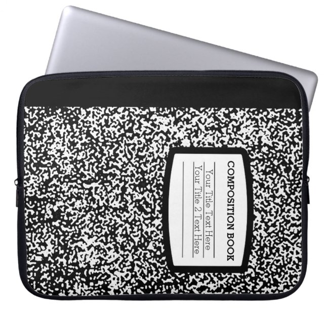 Housse Pour Ordinateur Portable Livre de composition personnalisé Noir/Blanc École (Devant)