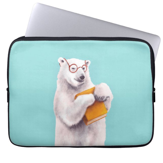 Housse Pour Ordinateur Portable Livre d'ours polaire Lover Nerdy (Devant)