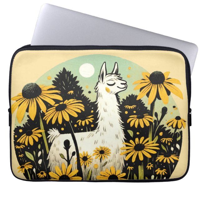 Housse Pour Ordinateur Portable Llama Black Eyed Susans (Devant)