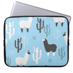 Housse Pour Ordinateur Portable Llama et cactus, motif mignon.