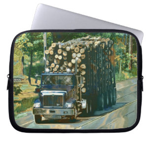 Housse Pour Ordinateur Portable Logging Truck Camion conducteur's Art Laptop Sleev