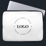 Housse Pour Ordinateur Portable Logo d'affaires circulaire personnalisé minimalist<br><div class="desc">Faites la promotion de votre entreprise grâce à cette pochette pour ordinateur portable cool,  avec modèle de logo personnalisé ! Ajoutez facilement votre propre logo en cliquant sur l'option "personnaliser".</div>