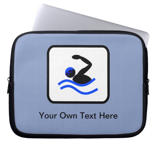 Housse Pour Ordinateur Portable Logo de nage personnalisable (Devant)