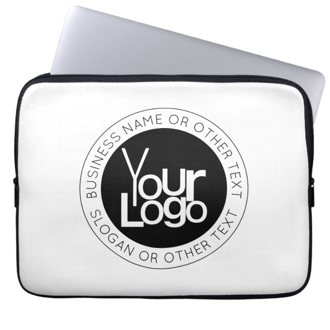 Housse Pour Ordinateur Portable Logo d'entreprise et texte moderne simple modifiab (Devant)