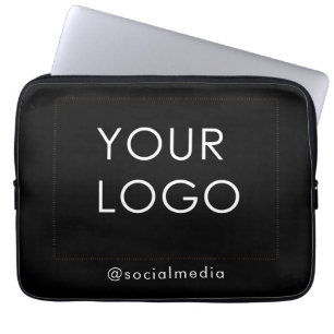 Housse Pour Ordinateur Portable Logo d'entreprise professionnelle moderne Noir