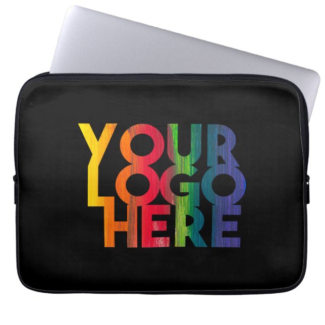 Housse Pour Ordinateur Portable Logo d'entreprise simple en noir (Devant)