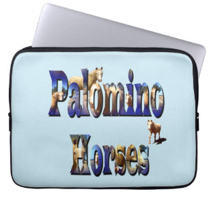 Housse Pour Ordinateur Portable Logo Image de Chevaux Palomino,