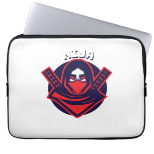 Housse Pour Ordinateur Portable Logo Ninja – Emblème de Guerrier Audacieux