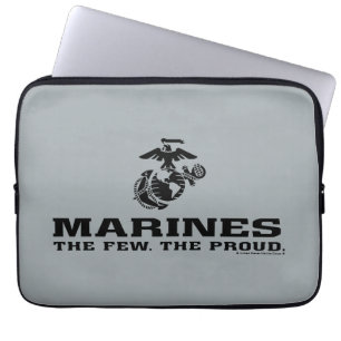 Housse Pour Ordinateur Portable Logo noir empilé USMC "The Rew, The Fiers"