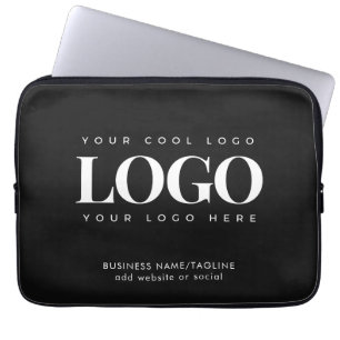 Housse Pour Ordinateur Portable Logo personnalisé minimaliste de l'entreprise Blac