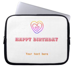 Housse Pour Ordinateur Portable Logo personnalisé simple minimal élégant ici Heure