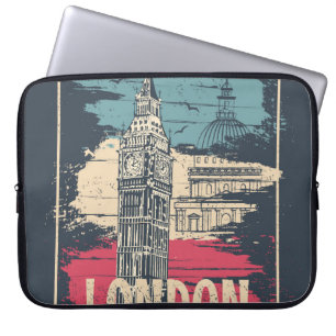 Housse Pour Ordinateur Portable Londres Big Ben : Poster de typographie