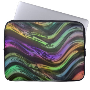Housse Pour Ordinateur Portable L'ondulation géniale folle d'arc-en-ciel ondule l