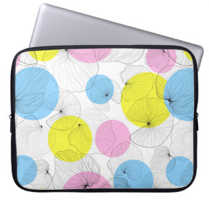 Housse Pour Ordinateur Portable Lotus feuille dessine à la main le contour avec de