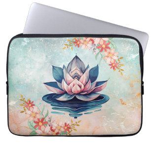 Housse Pour Ordinateur Portable Lotus Rougeoyant Calme – Équilibre Botanique Délic