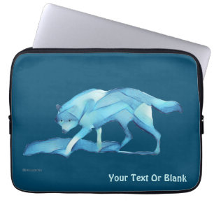 Housse Pour Ordinateur Portable Loup bleu