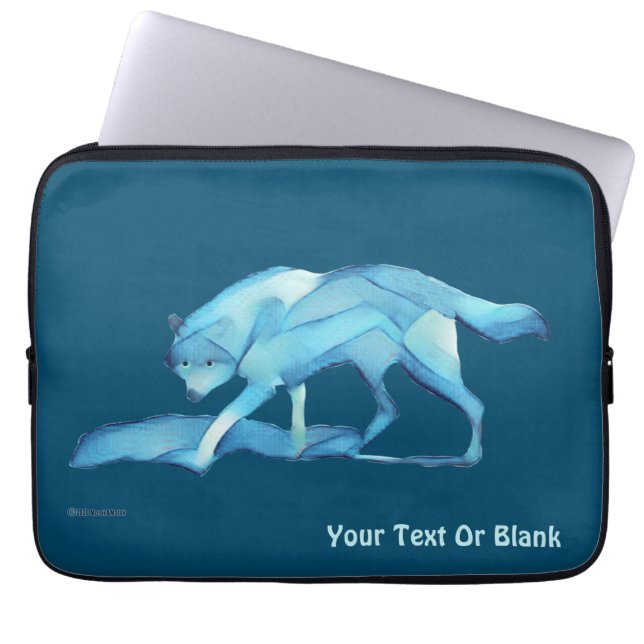 Housse Pour Ordinateur Portable Loup bleu (Devant)