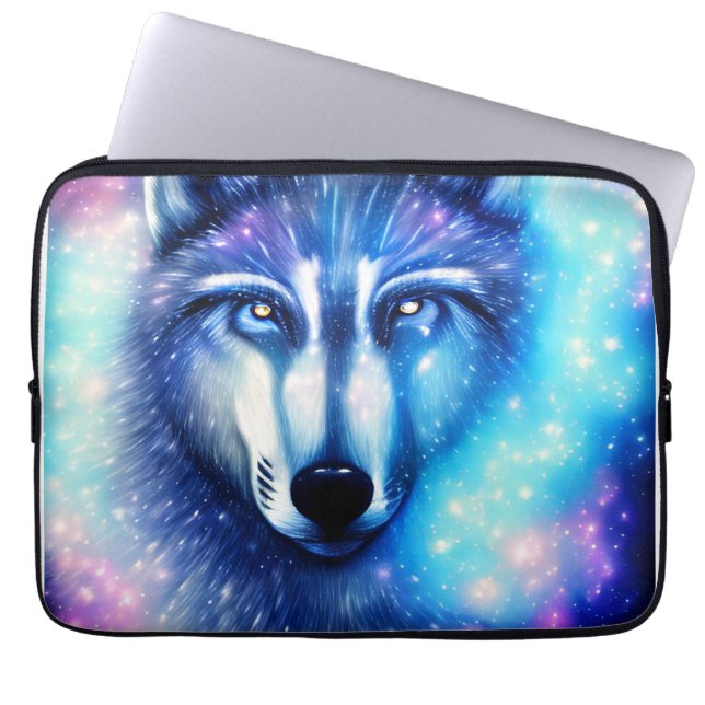 Housse Pour Ordinateur Portable Loup cosmique (Devant)