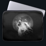 Housse Pour Ordinateur Portable Loup et lune de Howling noir et blanc<br><div class="desc">Un loup est encore un loup,  même lorsqu'il est seul. Peut-être qu'un loup est encore plus un loup lorsqu'il est seul.</div>