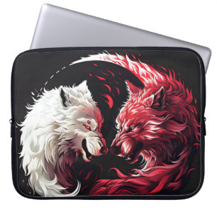 Housse Pour Ordinateur Portable Loup fantôme lumière ombre animal fantaisie