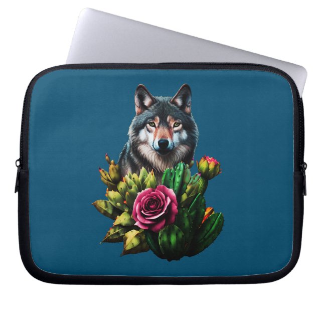 Housse Pour Ordinateur Portable Loup trois : (Devant)