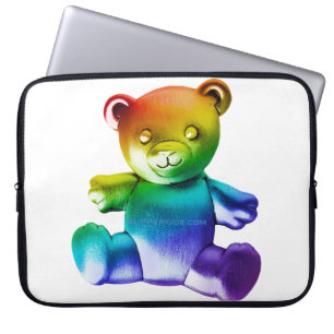 Housse Pour Ordinateur Portable L'ours en peluche en métal brossé SlipperyJoe's dé