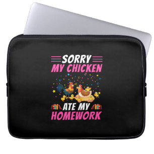 Housse Pour Ordinateur Portable Louvain de poulet Mon poulet a mangé mes devoirs