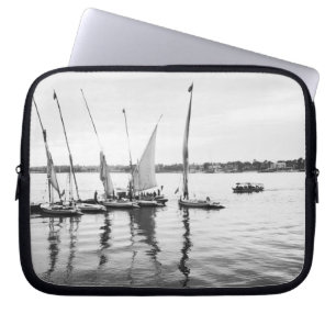 Housse Pour Ordinateur Portable Louxor Egypte, felouques sur le Nil