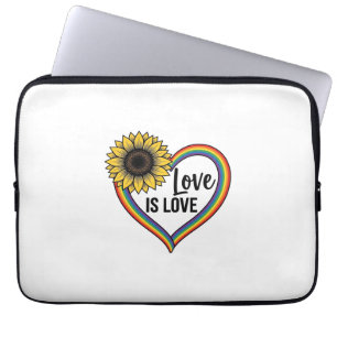 Housse Pour Ordinateur Portable Love Is Love Tournesol Cœur Vintage Vector T-Shirt