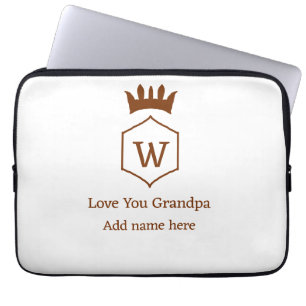 Housse Pour Ordinateur Portable Love you grand-pa couronne ajouter nom détails bru