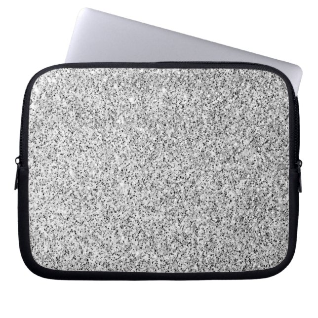 Housse Pour Ordinateur Portable Lumière grise argentée scintillements étincelles (Devant)