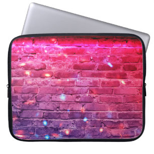 Housse Pour Ordinateur Portable Lumière néon : mur de brique vide.