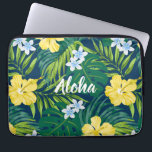 Housse Pour Ordinateur Portable Luna Hibiscus Garden Hawaiian - Jaune et Marine<br><div class="desc">Jaune, À feuillage persistant, Chaux, Bleu et Navy Colorway. Des fleurs d'Hibiscus et de plumeria dansent sur fond de monstère et de palmiers feuilles. Ces fleurs sont couramment utilisées dans les vêtements pour chemise aloha et muu muus, créant un design qui rappelle les estampes hawaïennes des les années 50 et...</div>