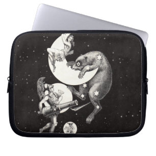 Housse Pour Ordinateur Portable Lune céleste ciel Univers Dieu Nuit Illustration