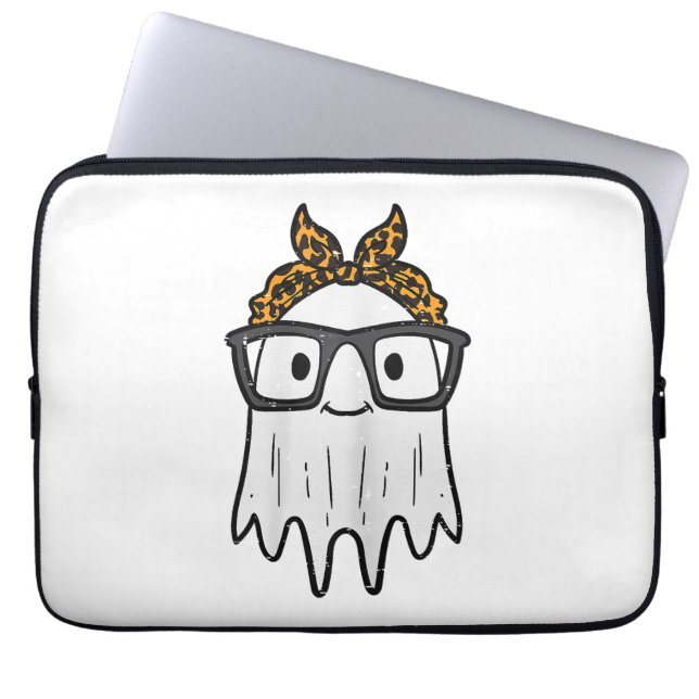 Housse Pour Ordinateur Portable Lunettes de fantôme Halloween Mignonnes (Devant)