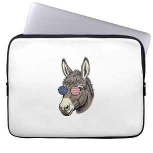 Housse Pour Ordinateur Portable Lunettes de soleil d'âne patriotique Design de T-s