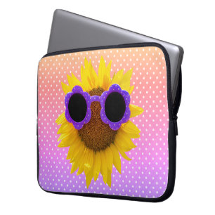 Housse Pour Ordinateur Portable Lunettes De Soleil Sur Tournesol