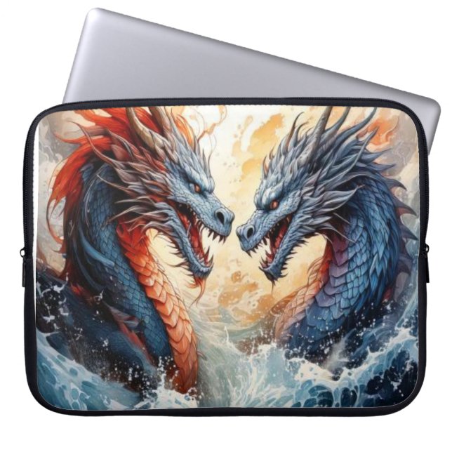 Housse Pour Ordinateur Portable Lutte contre les dragons (Devant)