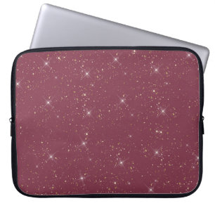 Housse Pour Ordinateur Portable Luxe bordeaux brillant parties scintillant d'or co