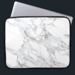 Housse Pour Ordinateur Portable Luxe Marbre blanc minimaliste<br><div class="desc">Une arrière - plan en marbre blanc et gris très contrasté offre une esthétique luxueuse sur cette élégante pochette d'ordinateur portable. © 1201AM Design Studio | www.1201am.com</div>