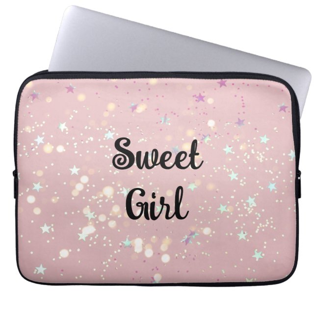 Housse Pour Ordinateur Portable Luxe moderne fille romantique (Devant)
