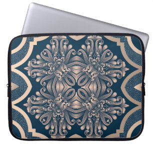 Housse Pour Ordinateur Portable Luxueux Vintage Damask Motif sans couture
